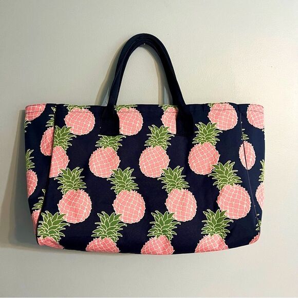 Simply Southern large beach/travel bag- navy and pink pineapple EUC - Picture 6 of 14